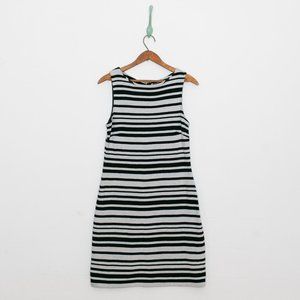 VALERIE BERTINELLI Striped hourglass dress • grey black • M